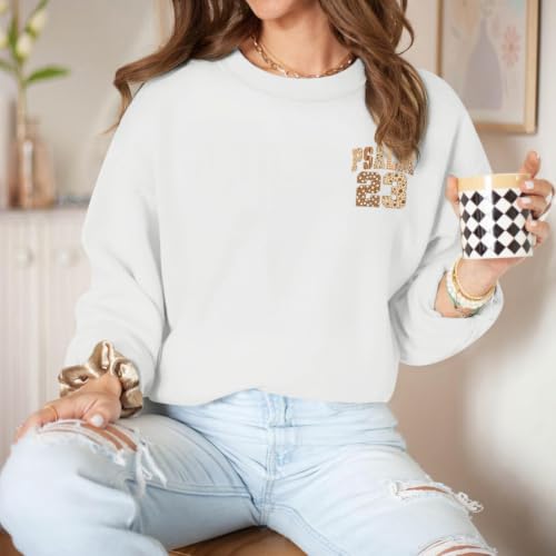 BeWithYou Christian Sweatshirts for Women Psalm 23 Sweatshirt Jesus Faith Long Sleeve Shirt Bible Verse Graphic Pullover Tops - color: White, size: Small