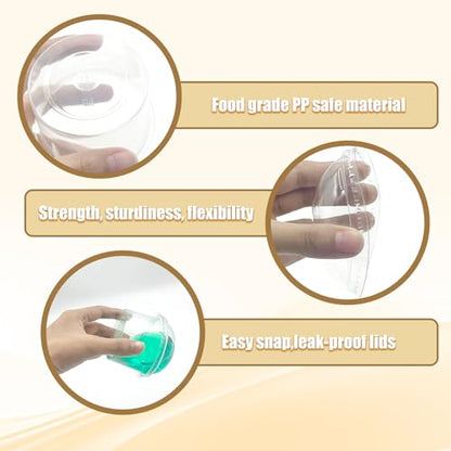 [100 Sets 5 oz] Clear Plastic Cups with Dome Lids,Disposable Plastic Drinking Cups,Parfait Cups for Cupcake/Ice Cream/Latte/Cold drinks - size: 5oz