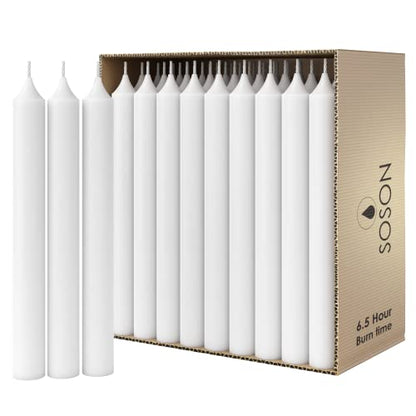 Simply Soson White Household Candles 7 Inch, 45 Pack, Dripless - color: White