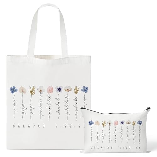 Y1tvei Canvas Bags Gifts, Tote Bag with Makeup Pouch, Birthday Party Favors