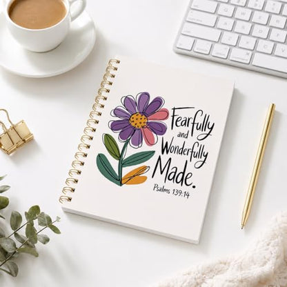 Rusenbao Christian Bible Verse Spiral Notebook Journal for Women Teen Girls