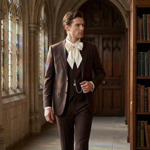 Unisex Renaissance Accessory Set with Scarf, Frilled Cravat, and Detachable Collar - color: White