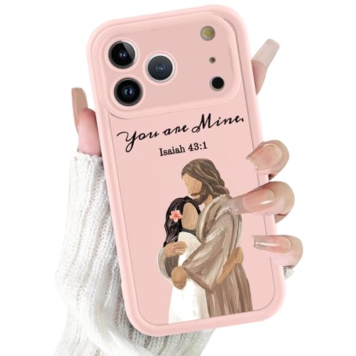 for iPhone 17 Pro/iPhone 18 Pro 6.3'' Cute Bible Verse Phone Case - color: Pink-You Are Mine, size: iPhone 17 Pro/iPhone 18 Pro