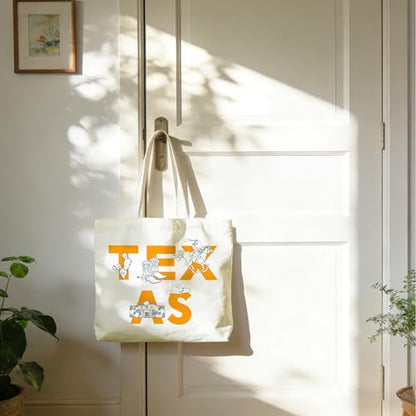 Tote Bag For Women Man, Reusable Work Shopping Grocery Shoulder Bags - style: Texas