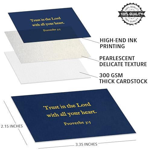 Bible Verse Cards, 60 Scripture Cards with Bible Verses - color: Navy Blue