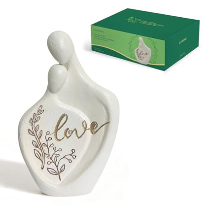 Anniversary Wedding Engagement Gift, White Snuggle Statue for Couple - color: White-snuggle