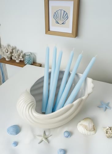 10" Classic Taper Candles, Sky Blue, 4-Pack, 7-8 Hours Long Burning, Unscented Tall Candlesticks - color: Sky Blue, size: 4PK