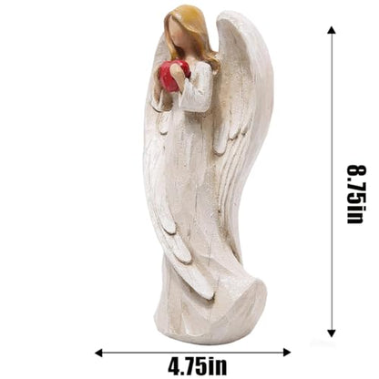Hodao 8.75inch Resin Praying Angel Sculpture Figurine, with Hear - style: with heart
