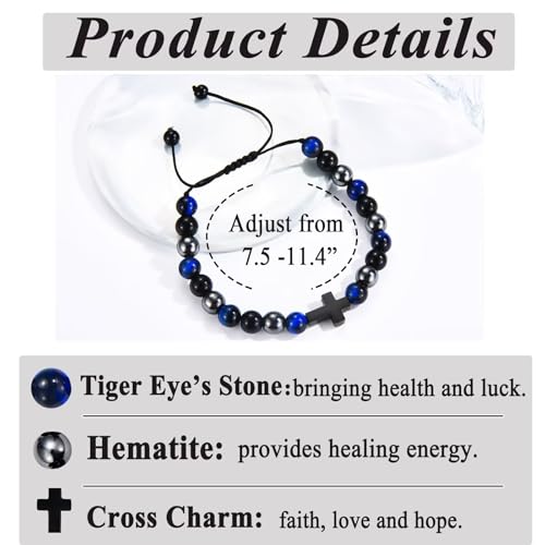 Teen Boy Gifts Cross Bracelet First Communion Baptism Confirmation Gifts for Boys Christian Jejus Jewelry for Teenage Easter Stuffers - style: Confirmation Gift