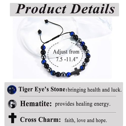 Teen Boy Gifts Cross Bracelet First Communion Baptism Confirmation Gifts for Boys Christian Jejus Jewelry for Teenage Easter Stuffers - style: Confirmation Gift
