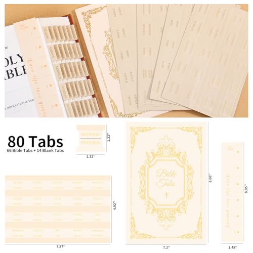 Leather Bible Tabs, Bible Tabs for Women and Men(Gold Foil Lettering) Large Print Stickers, Easy to Read and Apply, 66 Chapters & 14 Blank DIY Labels for Easy Navigation, Christian Accessories(Beige) - style: Leather Beige
