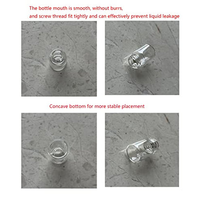 12PCS 2ml Clear Glass Small Vials with Screw Caps & Plastic Stoppers - size: 2ml