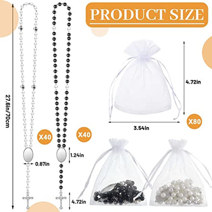 Taiyin Sublimation Blanks Rosary Beads Necklace Catholic Rosaries