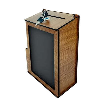 Shumei Lockable Box for Voting Suggestions Opinions and Tips - Wooden, Ideal for Offices Community Centers Bars and Banquet Halls