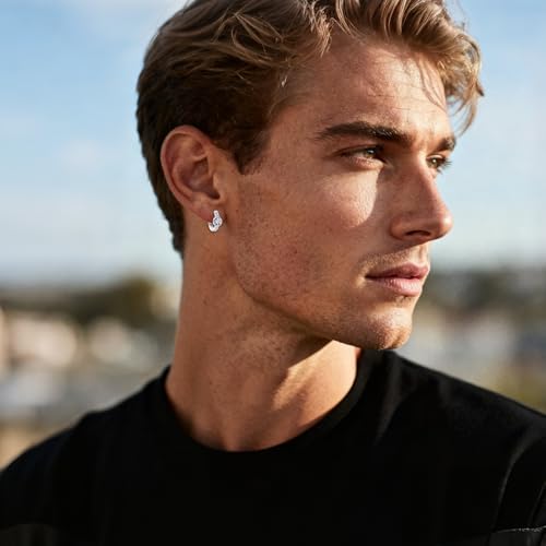 AOBOCO Black Hoops Earrings for Men Sterling Silver Viking Celtic Cross Heart Skull Round Triangle Hoop Earrings Birthday Father Day Christmas Jewelry Gifts for Men Women Friends - style: Tree of Life Hoops