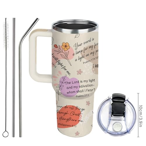 Christian Gifts for Women Mothers Day - Faith Bible Verse Gifts Baptism Tumbler - Inspirational Religious Birthday Gift - Catholic Spiritual Christmas Gift Coffee Cup for Mom Girl Friends 40oz - color: Christian