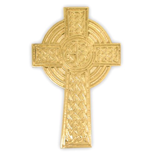 PinMart Gold Plated Christian High Cross Religious Lapel Pin – 1 Piece