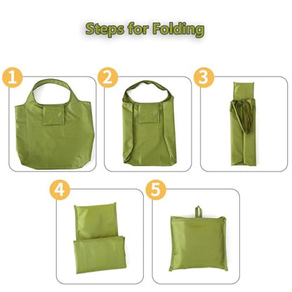 Reusable Shopping Bags - Foldable Extra Large Waterproof Grocery Tote Bag, Washable 55LBS Shoulder Bag