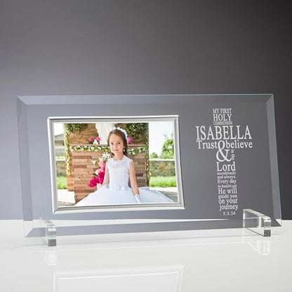 Personalization Universe First Communion Personalized Glass Picture Frame - size: Vertical