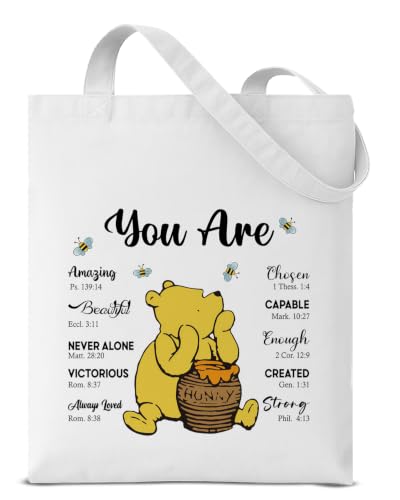 Cute Pooh Bear Aesthetic Reusable Tote Bag, Funny Gifts for Women Friends - color: You