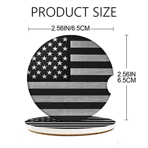 Britimes Grey Car Coasters for Drinks, 2 Pack Ceramic Stone 2.56" - color: American