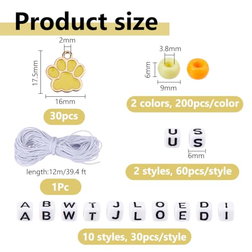 DICOSMETIC DIY Letter Bead Bracelets Making Kits Wild About Jesus Bead Bracelets Including 400Pcs Plastic Beads 420Pcs Acrylic Letter Beads 30Pcs Alloy Paw Print Charm and White Elastic Cord for Adult