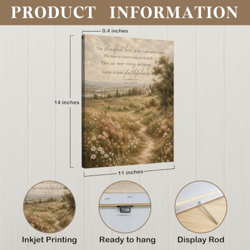 DIENADFX Christian Floral Landscape Canvas Wall Art Decor Pictures 11x14
