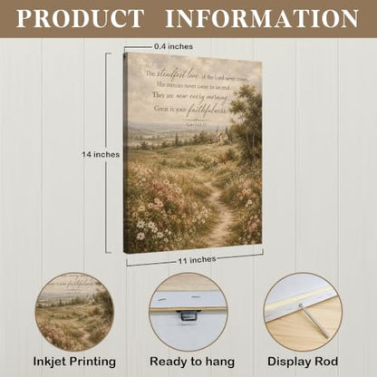 DIENADFX Christian Floral Landscape Canvas Wall Art Decor Pictures 11x14