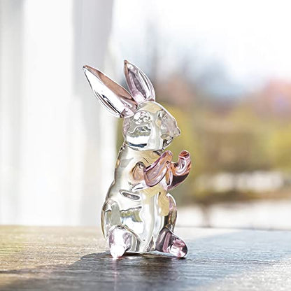 3.5'' Crystal Rabbit Figurine Collectibles Spring Easter Bunny Decorations - style: Pink Rabbit