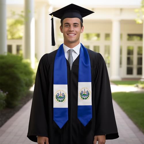Graduation Flag Stole Sash Scarf Day Gifts - color: El Salvador Flag