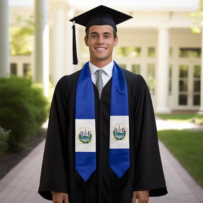 Graduation Flag Stole Sash Scarf Day Gifts - color: El Salvador Flag
