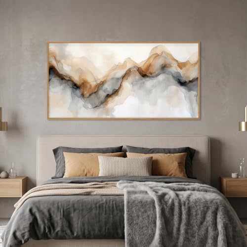 Abstract Neutral Watercolor Framed Canvas Wall Art Set -20"×40" - color: Abstract Neutral Wall Art, size: 20"L x 40"W