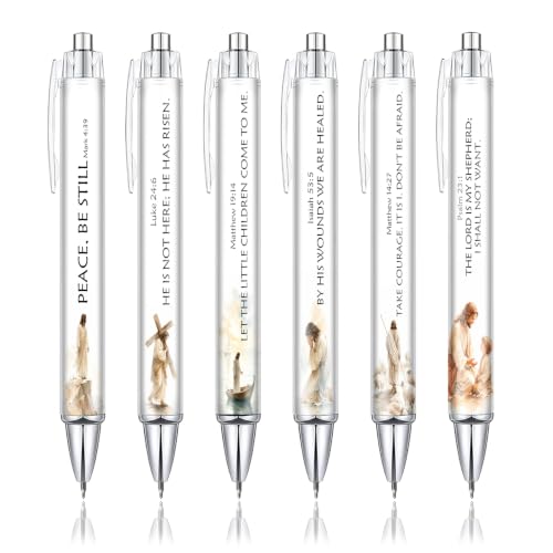 Inspirational Christian Gifts for Women, Bible Verse Ballpoint Pens 6 Pack - color: white01