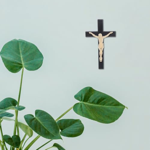 Luxshiny DIY Jesus Statue Decoration 3.93 Inch Christian Crucifix Wall Cross Figurines Set of 5 for Home and Office Religious Craft Ornament