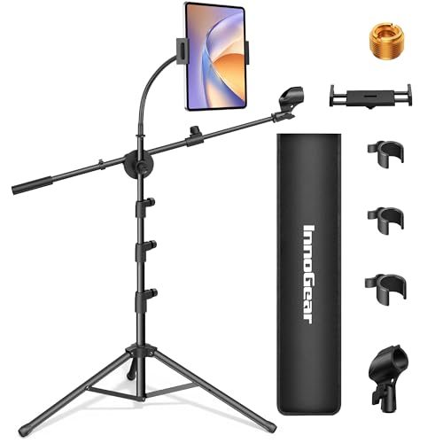 InnoGear Mic Stand Floor Tablet Phone Holder Tripod Microphone Boom Arm