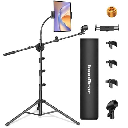 InnoGear Mic Stand Floor Tablet Phone Holder Tripod Microphone Boom Arm