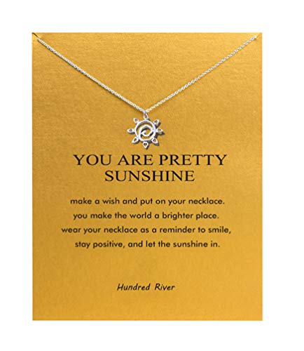 Baydurcan Silvery Necklace for Women Pendant Chain Friendship Necklace Gift - style: Abstract Sun s