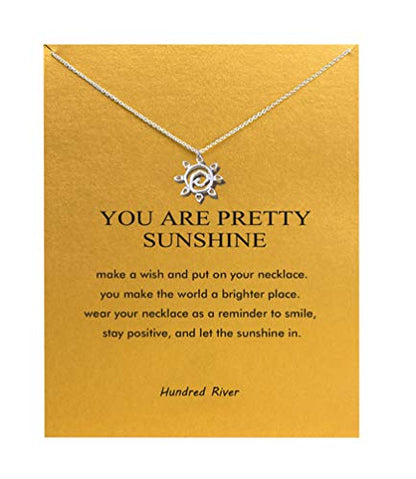 Baydurcan Silvery Necklace for Women Pendant Chain Friendship Necklace Gift - style: Abstract Sun s
