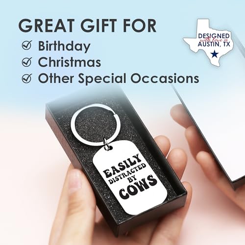 Rosa Vila Keychains For Women & Men, Gifts For Mom, Bonus Mom, Aunt, Sister, Dad, Grandma, Nurse, Teens, Coach, Teacher Pilot - style: Funny Cow Keychain