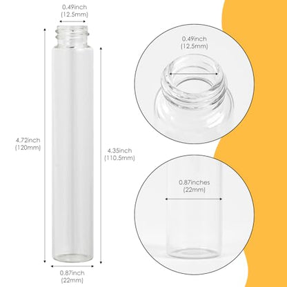 12PCS 30ml Clear Glass Small Vials with Screw Caps & Plastic Stoppers - size: 30ml
