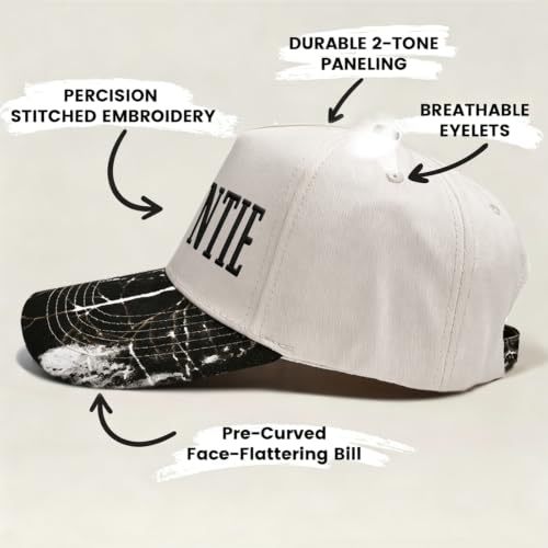 Put It On My Husband's Tab Funny Trucker Hats Women Vintage Adjustable Baseball Cap Embroidery Fashion Trucker Hat - color: Auntie - Beige/Tree Grain