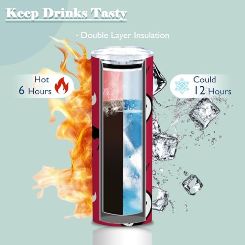 20oz Red Fire Dragon Crown Fantasy Stainless Steel Tumbler with Lid,1 Pcs - color: Dragon and Lion