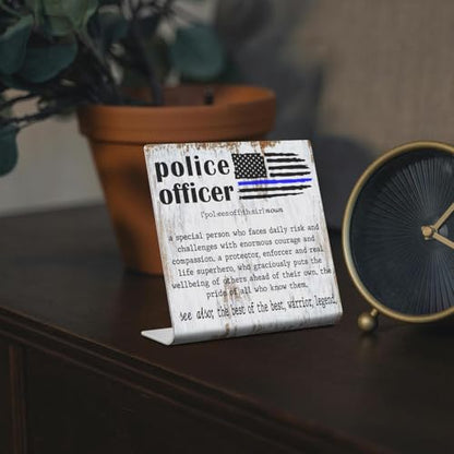 Police Officer Definition Appreciation Gifts, Birthday Christmas Police Officer Gifts for Women Men, New Officer Gift, Police Academy Graduates Gifts, Police Officer Desk Decor Sign XLK497 - style: Police Officer