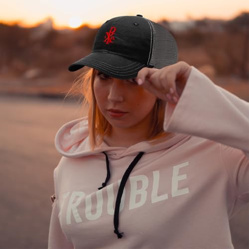 Custom Richardson Soft Mesh Cap Hat Embroidered Chi Rho with Alpha Omega Trucker Hats for Men & Women - color: Black Charcoal Design Only, size: One Size