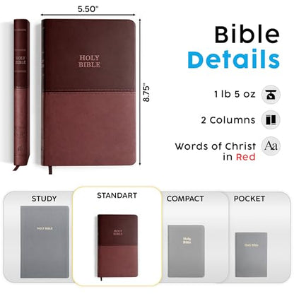 Personalized KJV Bible, Custom Name, School Name, Class of 2026 Design, King James Version, Red Letter, Value Thinline, Graduation Gift, High School or Collage Graduate, Brown - color: Kjv Brown Value Thinline, size: King James Version