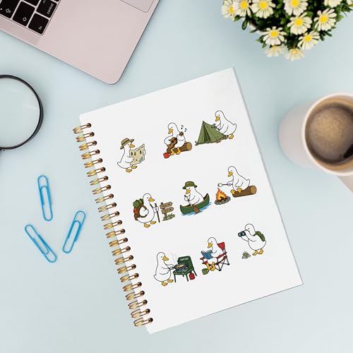 VNWEK Camping Goose Spiral Notebook Journal 5.5x8.3 Inch, Gifts for Camping Lovers Campers Journal, Funny Lake Adventure Campfire Goose Lined Hardcover Spiral Notebook - color: Camping Goose