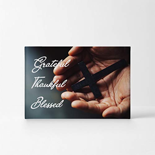 Smile Art Design Grateful Thankful Blessed Scripture Canvas Print Scripture Wall Decor Jesus Lord God Christ Pray Cross Religious Living Room Bedroom Christian Gift Home Decor - 8x12 - color: Scripture Quote Wall Art H12, size: 12"L x 8"W