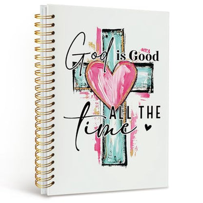 CFFJLHN Christian Glitter Spiral Notebook, God Is Good Journal, Christian Gifts for Women, Prayer Journal for Women & Men, Church Notes Journal, Scripture Hardcover Spiral Notebook 5.5x8.3 in - color: 14