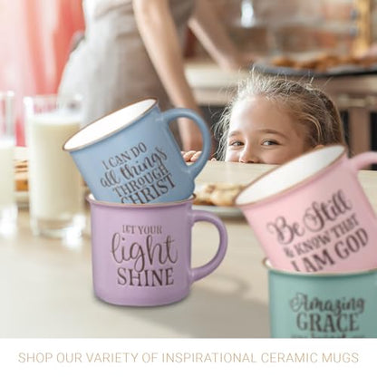 Christian Art Gifts Mint Green Camp Style Amazing Grace Ceramic Coffee Mug - style: Amazing Grace