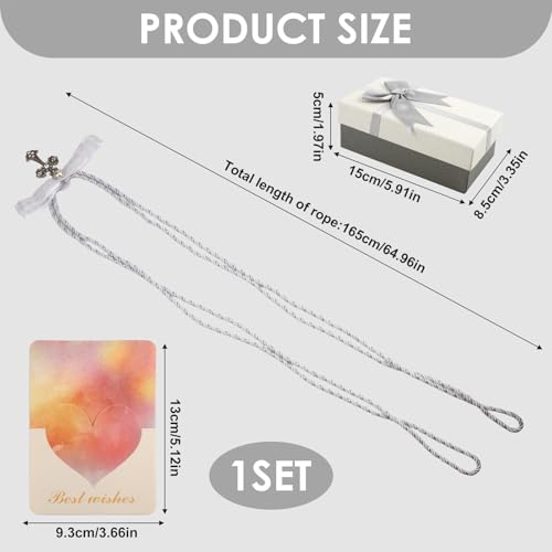 Lazo para Boda Set, Wedding Lasso Traditional Catholic Ceremony Cord with Lazo de Bodas para los Novios - color: Silver
